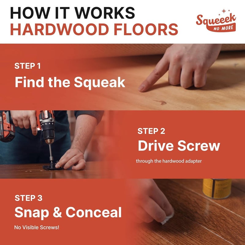 SQUEEEK NO MORE Counter-Snap Screws for SQUEEEK NO MORE Squeaky Floor Repair Kit â€“ Replacement Screws â€“ Zinc-Plated, Rust-Resistant for Hardwood, Carpet, Vinyl & Linoleum Floors (250 Count) - Image 4